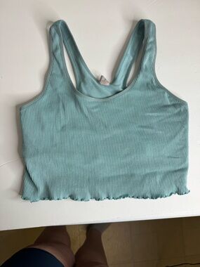 90 Degree By Reflex Ribbed Racerback Tank - Aqua Blue